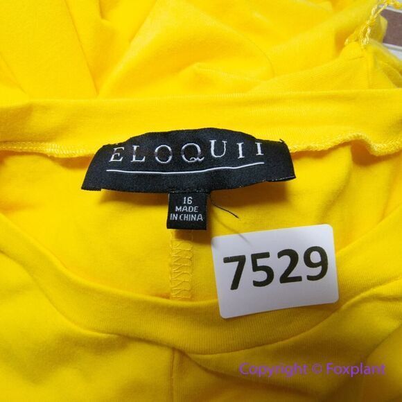 NEW Eloquii‎ yellow Cross Front Flutter Sleeve Dress, size 16 - Picture 14 of 16